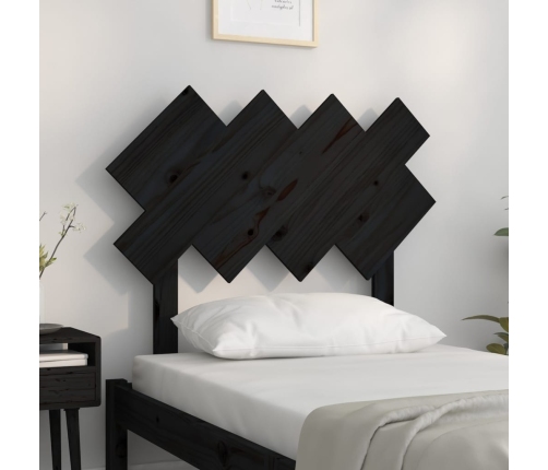 Cabecero de cama madera maciza de pino negro 92x3x81 cm