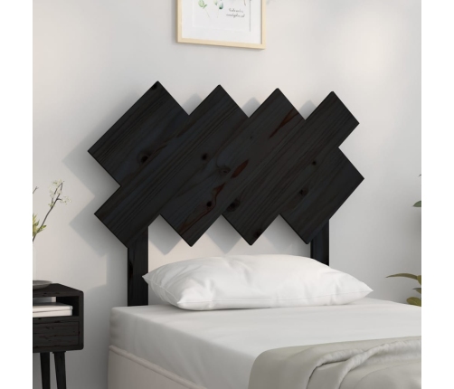 Cabecero de cama madera maciza de pino negro 92x3x81 cm