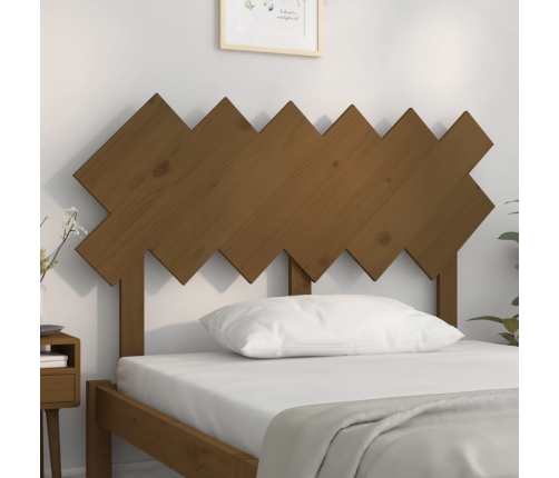 Cabecero de cama madera maciza pino marrón miel 122,5x3x80,5 cm