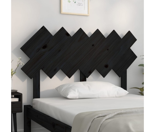 Cabecero de cama madera maciza de pino negro 122,5x3x80,5 cm