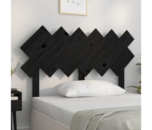 Cabecero de cama madera maciza de pino negro 122,5x3x80,5 cm