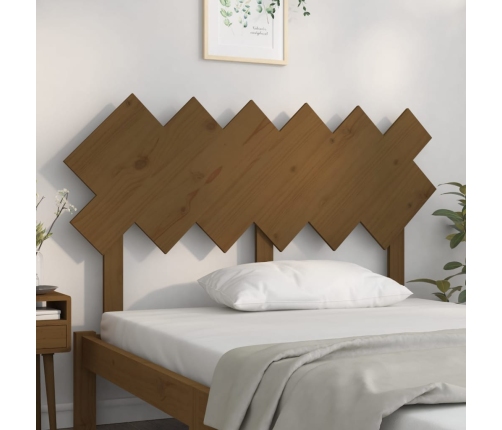 Cabecero de cama madera maciza de pino marrón miel 132x3x81cm