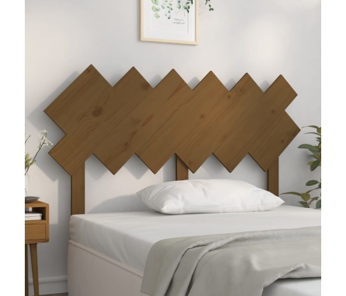 Cabecero de cama madera maciza de pino marrón miel 132x3x81cm