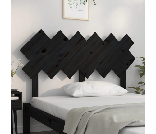 Cabecero de cama madera maciza de pino negro 132x3x81 cm