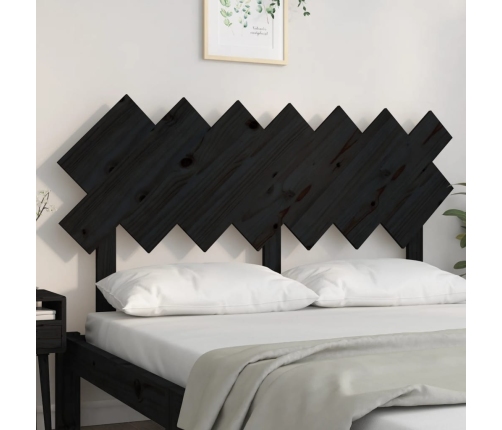 vidaXL Cabecero de cama madera maciza de pino negro 141x3x80,5 cm