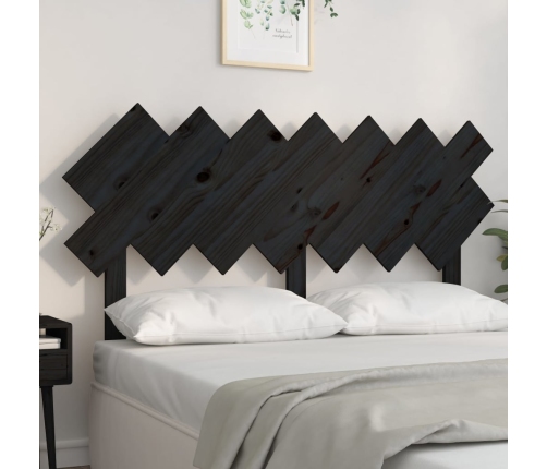 vidaXL Cabecero de cama madera maciza de pino negro 141x3x80,5 cm