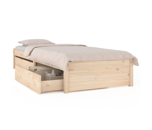 vidaXL Estructura de cama individual con cajones 75x190 cm