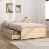 Estructura de cama individual con cajones 75x190 cm