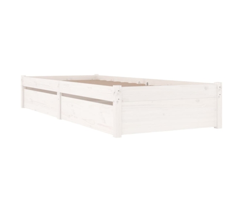 Estructura de cama con cajones blanco 75x190 cm