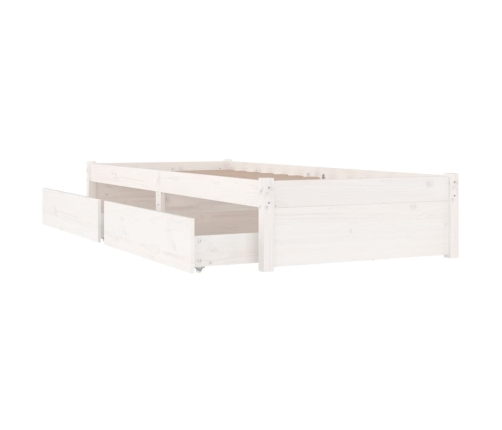 Estructura de cama individual con cajones blanco 90x190 cm