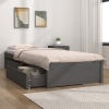 Estructura de cama individual con cajones gris 90x190 cm