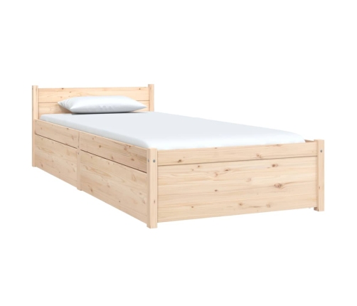 Estructura de cama individual con cajones 75x190 cm