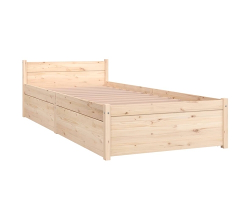 Estructura de cama individual con cajones 75x190 cm