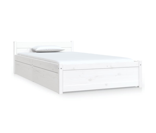 vidaXL Estructura de cama individual con cajones blanco 90x190 cm