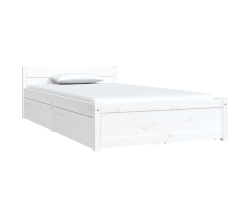 vidaXL Estructura de cama individual con cajones blanco 90x190 cm