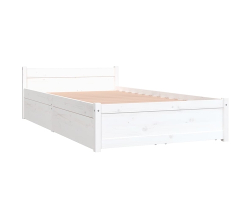 vidaXL Estructura de cama individual con cajones blanco 90x190 cm