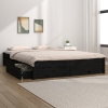 vidaXL Estructura de cama con cajones doble negro 135x190 cm