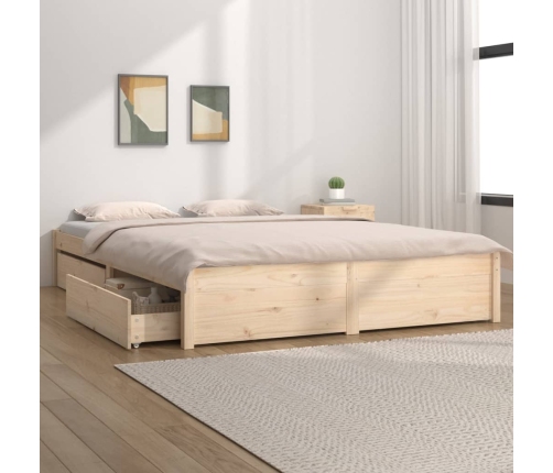 Estructura de cama con cajones 140x190 cm