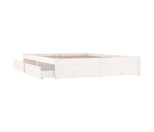 Estructura de cama con cajones blanco 140x190 cm