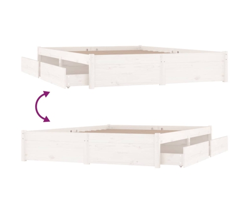 Estructura de cama con cajones blanco 180x200 cm