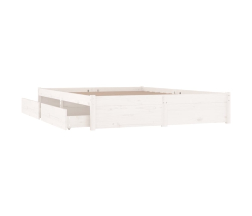 Estructura de cama con cajones blanco 200x200 cm