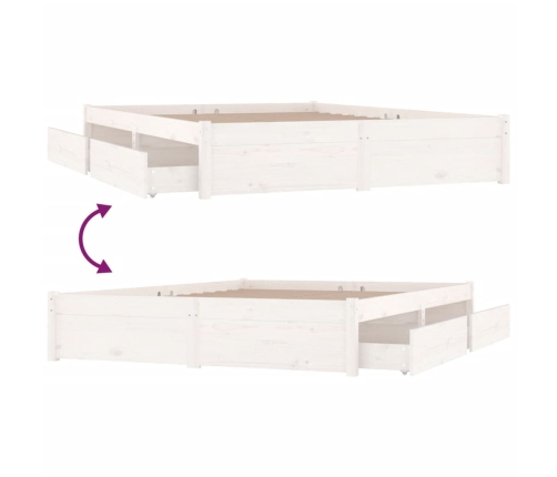 Estructura de cama con cajones blanco 200x200 cm