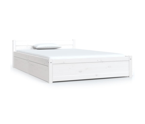 vidaXL Estructura de cama con cajones blanco 120x190 cm