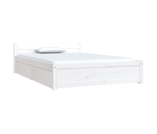 vidaXL Estructura de cama con cajones blanco 120x190 cm