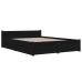 vidaXL Estructura de cama con cajones negro 120x190 cm