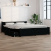 vidaXL Estructura de cama con cajones negro 120x190 cm