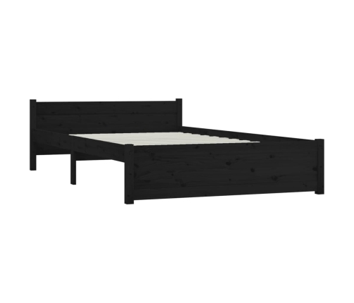 Estructura de cama con cajones doble negro 135x190 cm