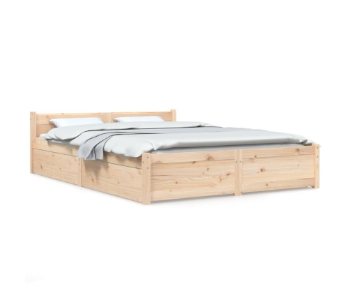 vidaXL Estructura de cama con cajones 140x190 cm