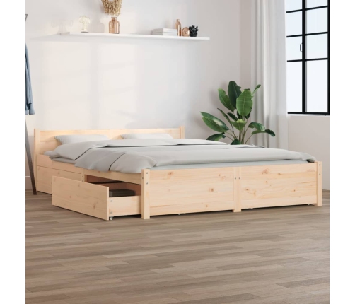 vidaXL Estructura de cama con cajones 140x190 cm