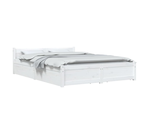 Estructura de cama con cajones blanco 140x200 cm