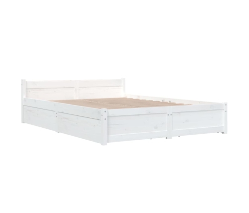 Estructura de cama con cajones blanco 140x200 cm