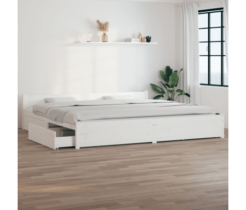 vidaXL Estructura de cama con cajones blanco 180x200 cm