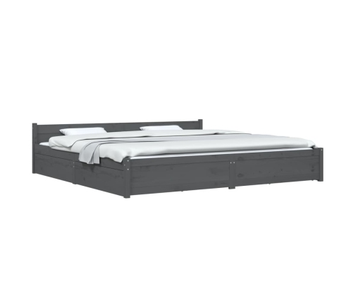 vidaXL Estructura de cama con cajones gris 180x200 cm