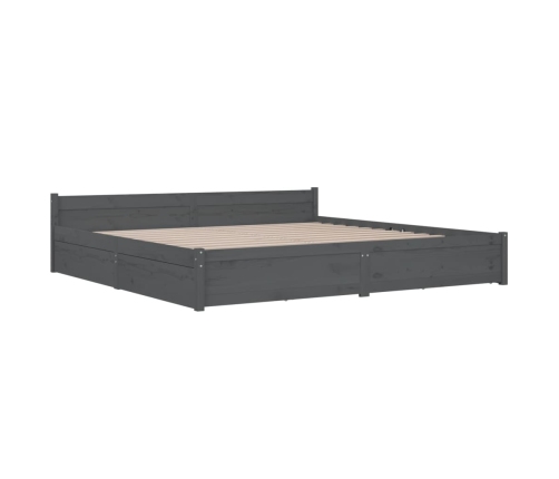 vidaXL Estructura de cama con cajones gris 180x200 cm