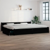 Estructura de cama con cajones negro 180x200 cm