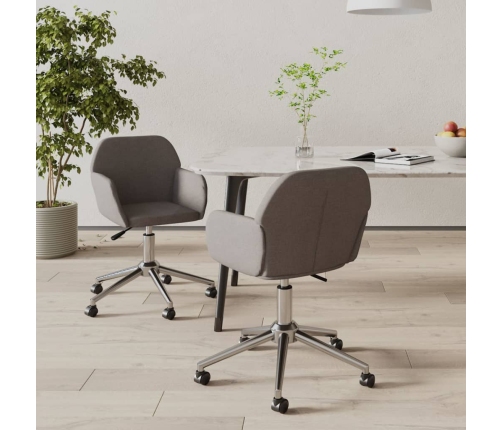 Sillas de comedor giratorias 2 unidades tela gris oscuro