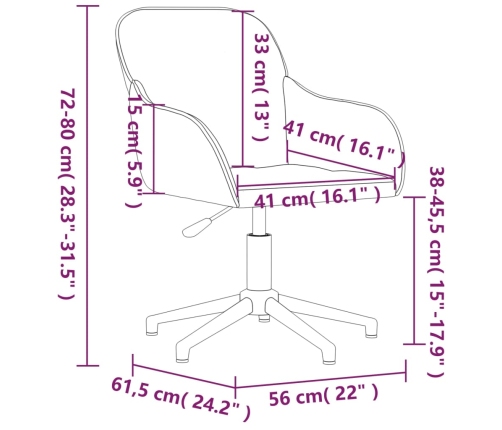 Sillas de comedor giratorias 2 uds terciopelo azul