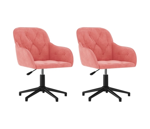 Sillas de comedor giratorias 2 unidades terciopelo rosa