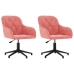 Sillas de comedor giratorias 2 unidades terciopelo rosa