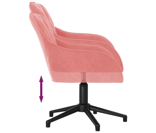 Sillas de comedor giratorias 2 unidades terciopelo rosa