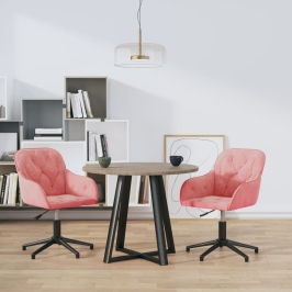 Sillas de comedor giratorias 2 unidades terciopelo rosa