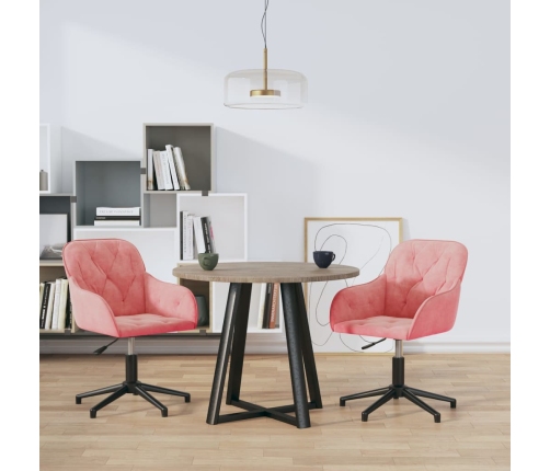 Sillas de comedor giratorias 2 unidades terciopelo rosa