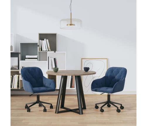 Sillas de comedor giratorias 2 uds terciopelo azul