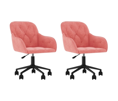 Sillas de comedor giratorias 2 unidades terciopelo rosa
