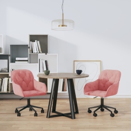 Sillas de comedor giratorias 2 unidades terciopelo rosa