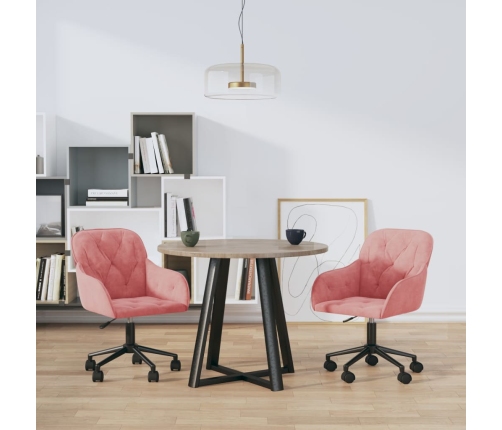Sillas de comedor giratorias 2 unidades terciopelo rosa